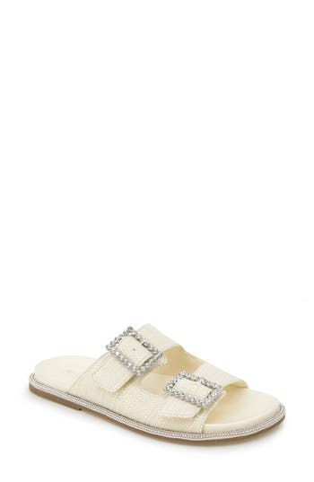 Reaction Kenneth Cole Sydney Embellished Slide Sandal In Natural Weave
