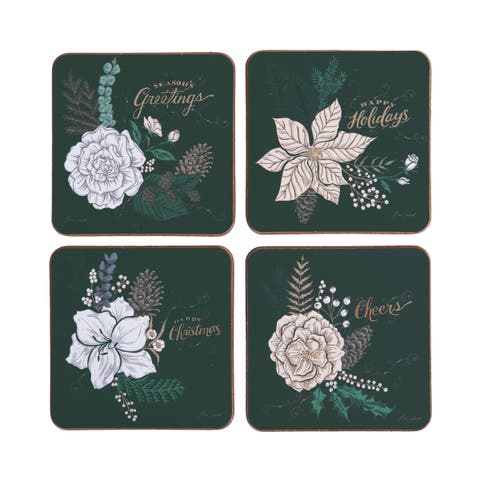 Emerald Christmas Coaster, Set of 4