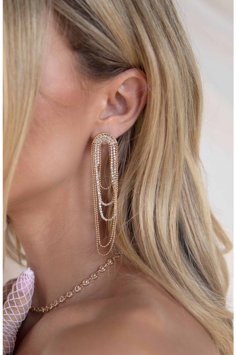 Looped Fringe Drop Earrings, Alternate, color, GOLD