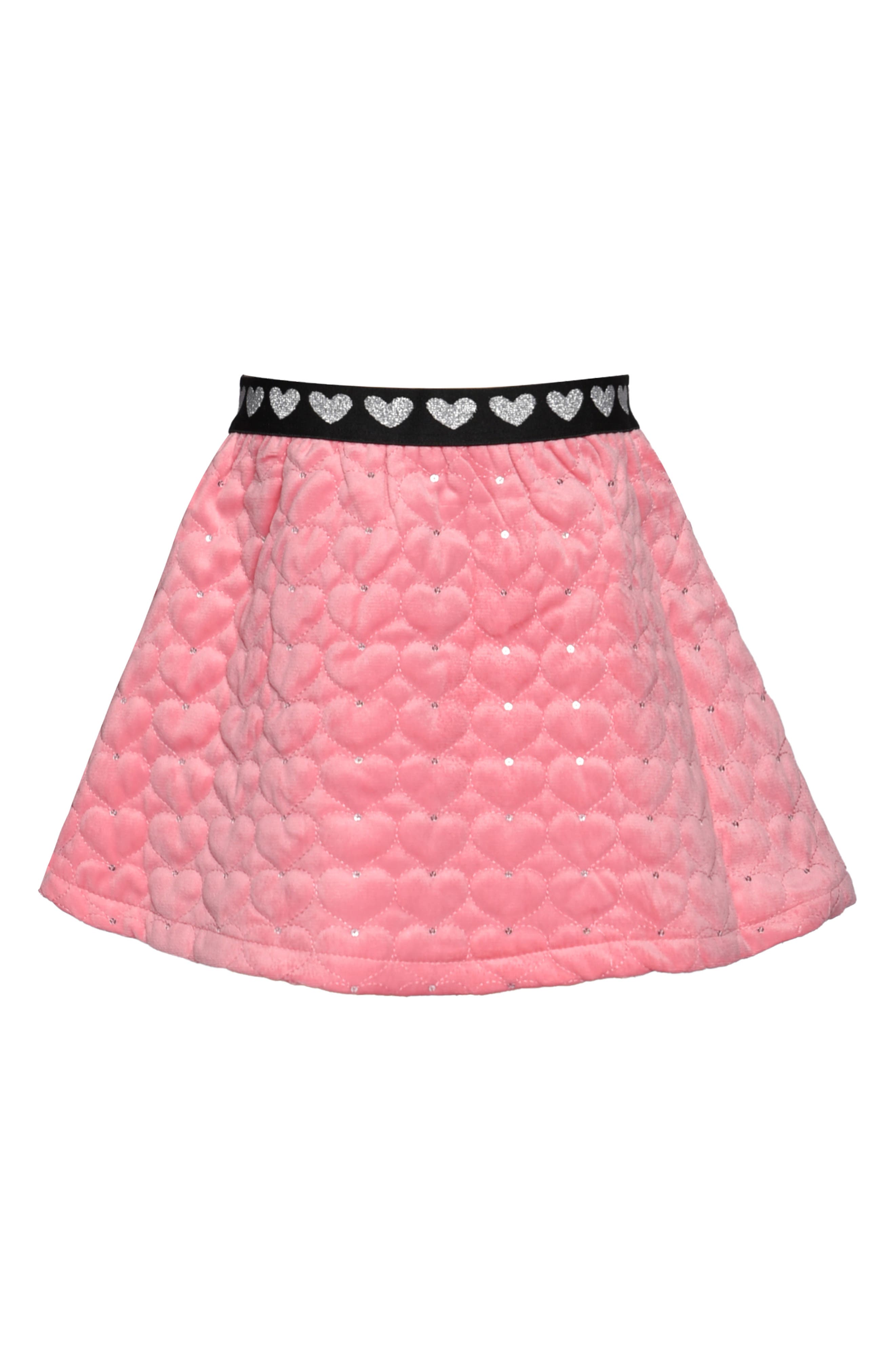 Truly Me Kids' Quilted Rhinestone Heart Skirt