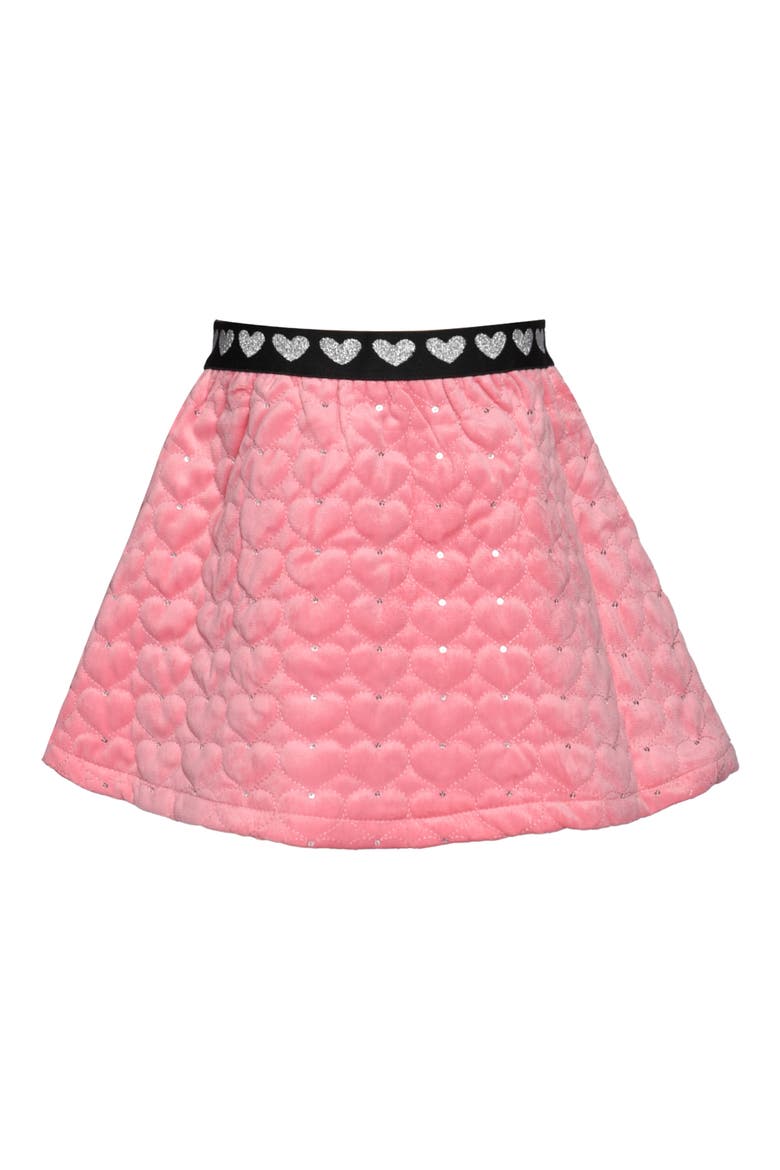 Kids' Quilted Rhinestone Heart Skirt, Main, color, PINK