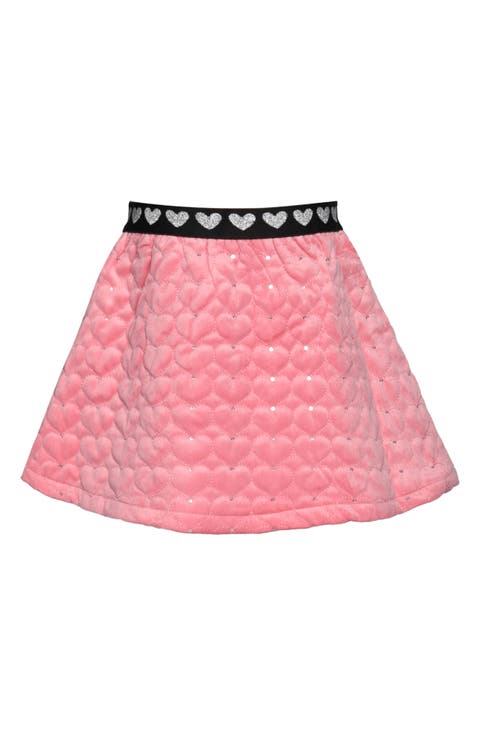 Kids' Quilted Rhinestone Heart Skirt (Little Kid)