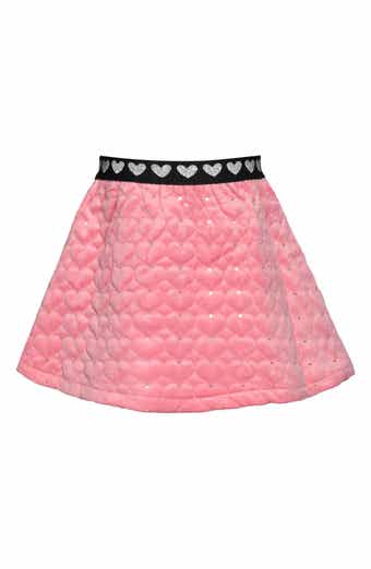 Truly Me Kids' Quilted Rhinestone Heart Skirt
