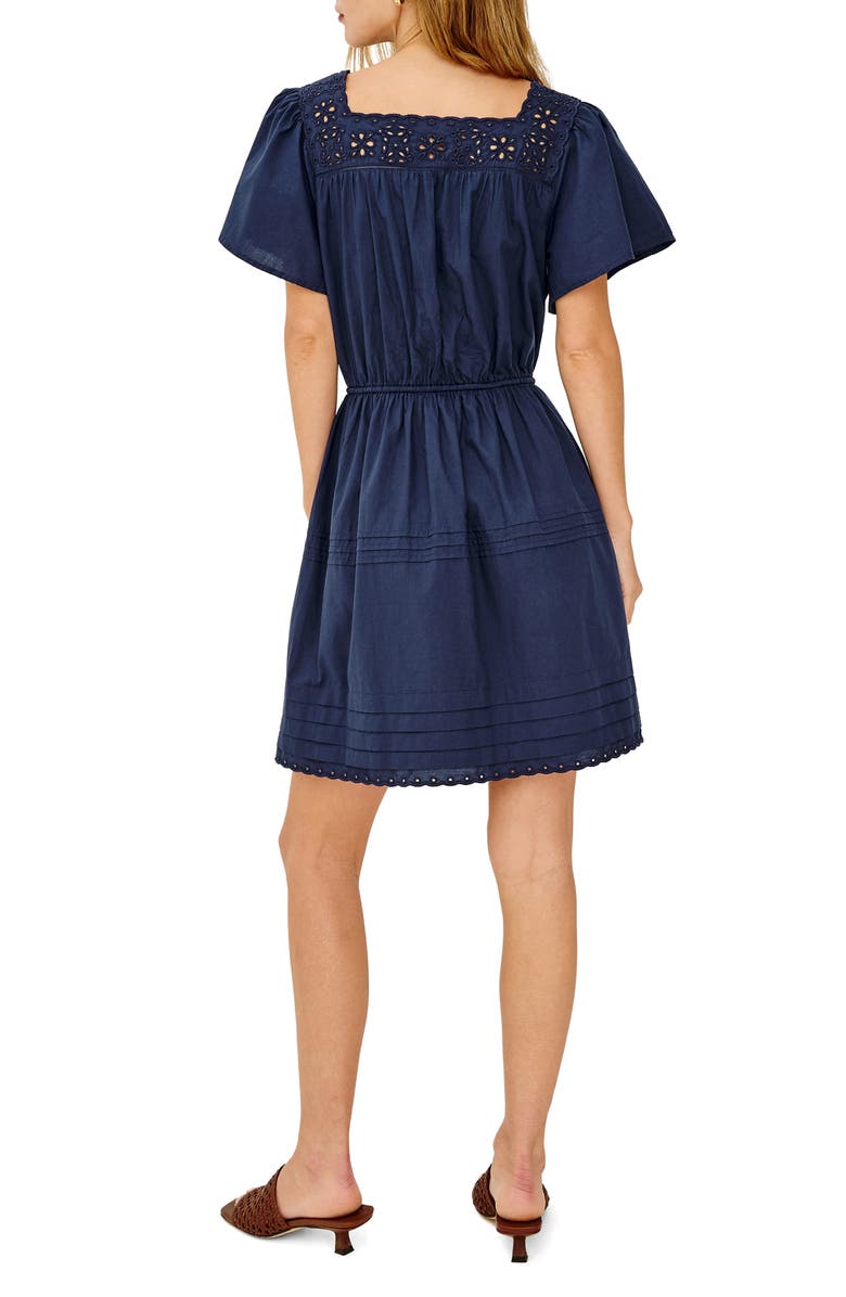 Rails Gale Eyelet Detail Cotton Minidress, Alternate, color, Navy
