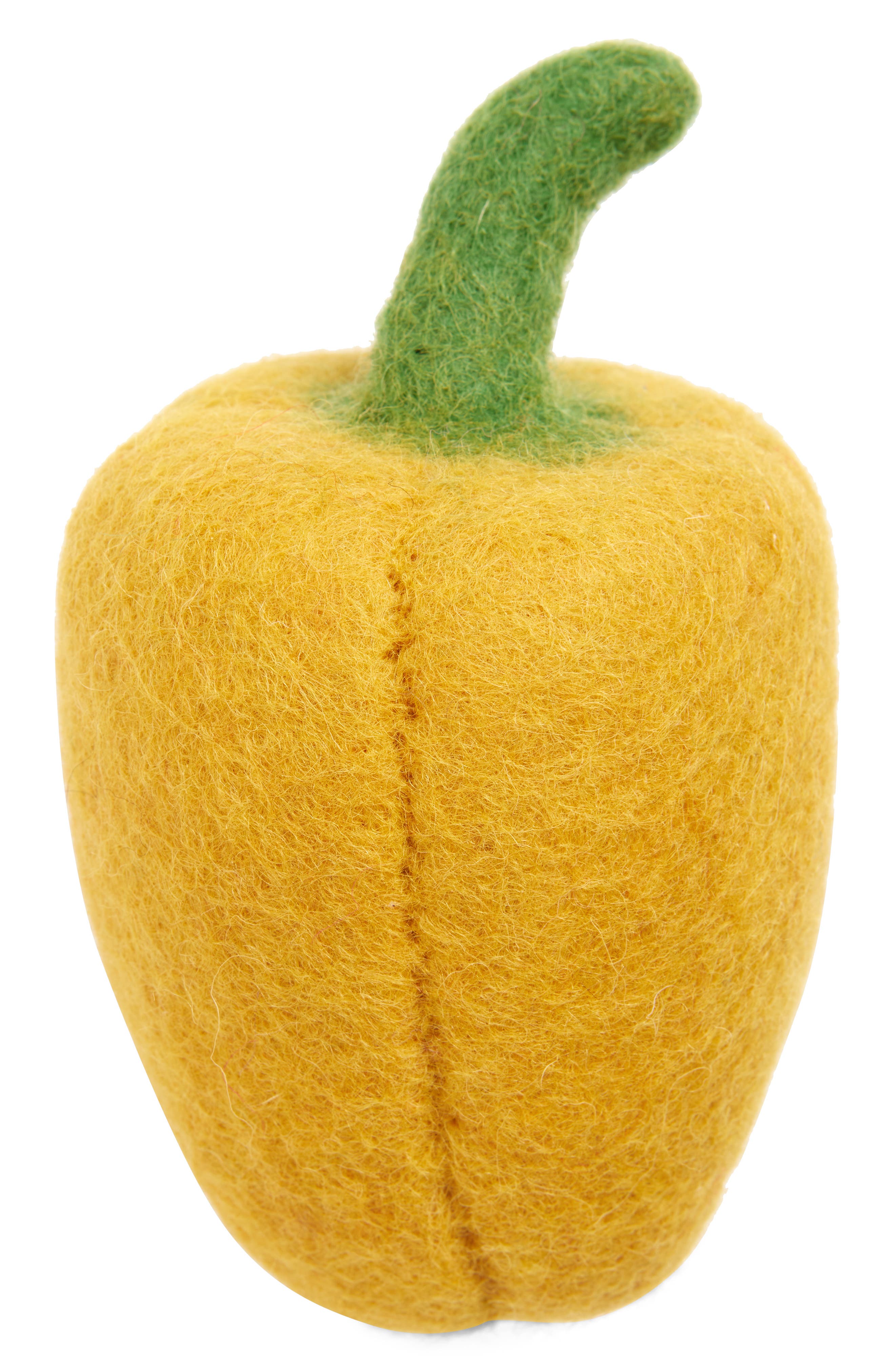 MODERNBEAST Felted Wool Bell Pepper Pet Toy in Yellow 
