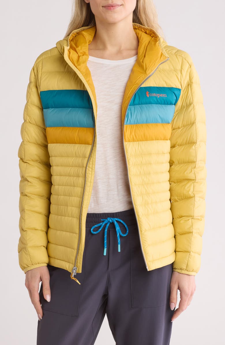 Cotopaxi Fuego Water Resistant 800 Fill Power Down Hooded Jacket, Main, color, 