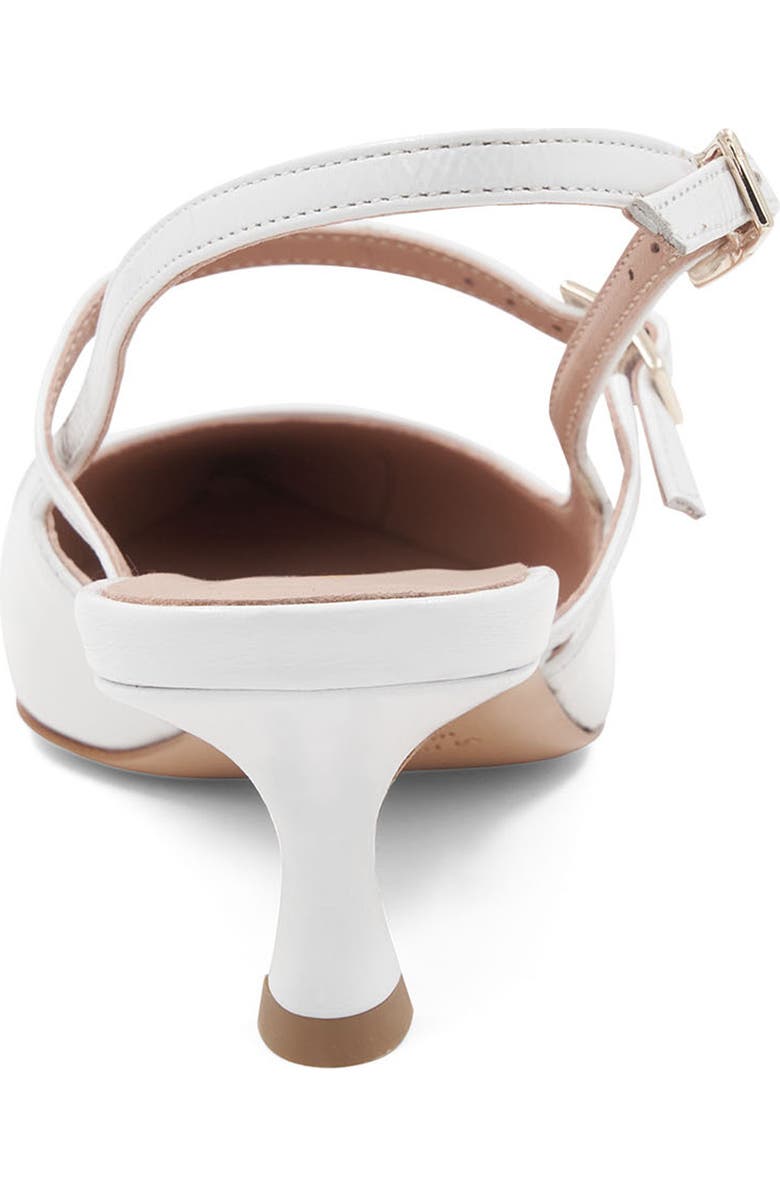 Bruno Magli Luciana Pointed Toe Slingback Pump, Alternate, color, Bone Crinkled Patent