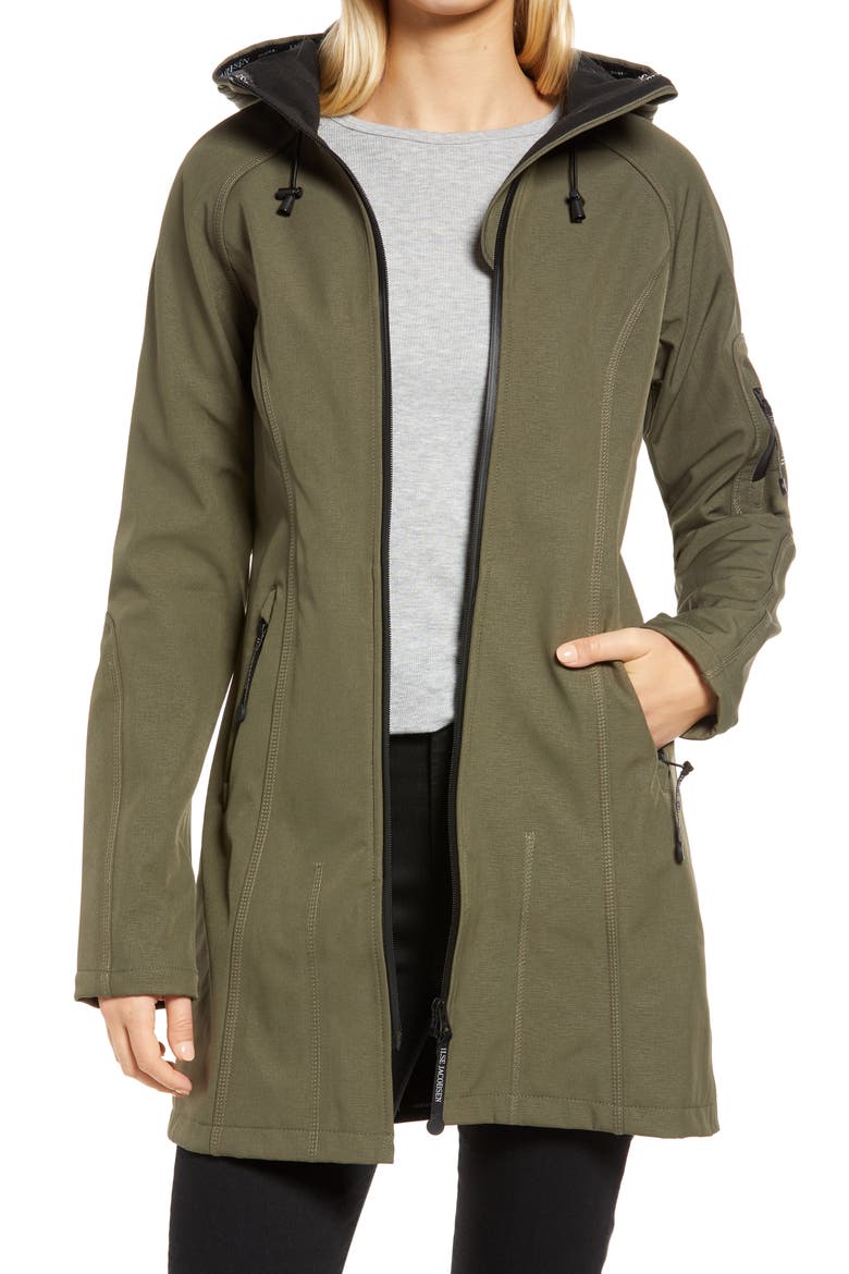 Regular Fit Hooded Raincoat, Main, color, ARMY