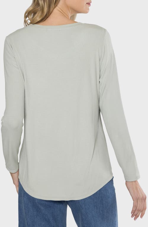 Matty M Sammie Three Quarter Sleeve Top In Gray