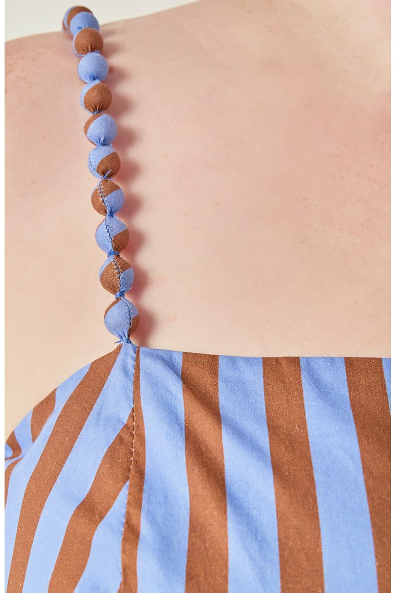 Striped Cotton Maxi Dress, Alternate, color, BLUE/ BROWN STRIPE