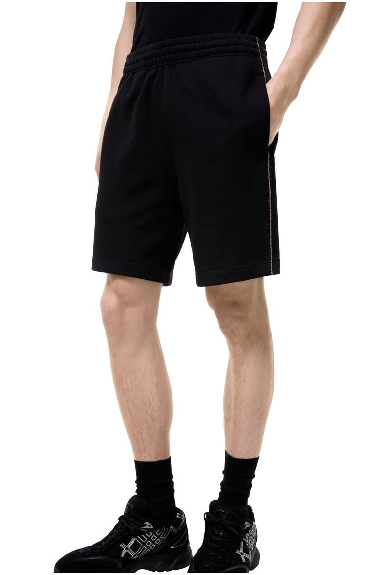 Check Piping Cotton Shorts, Main, color, Black
