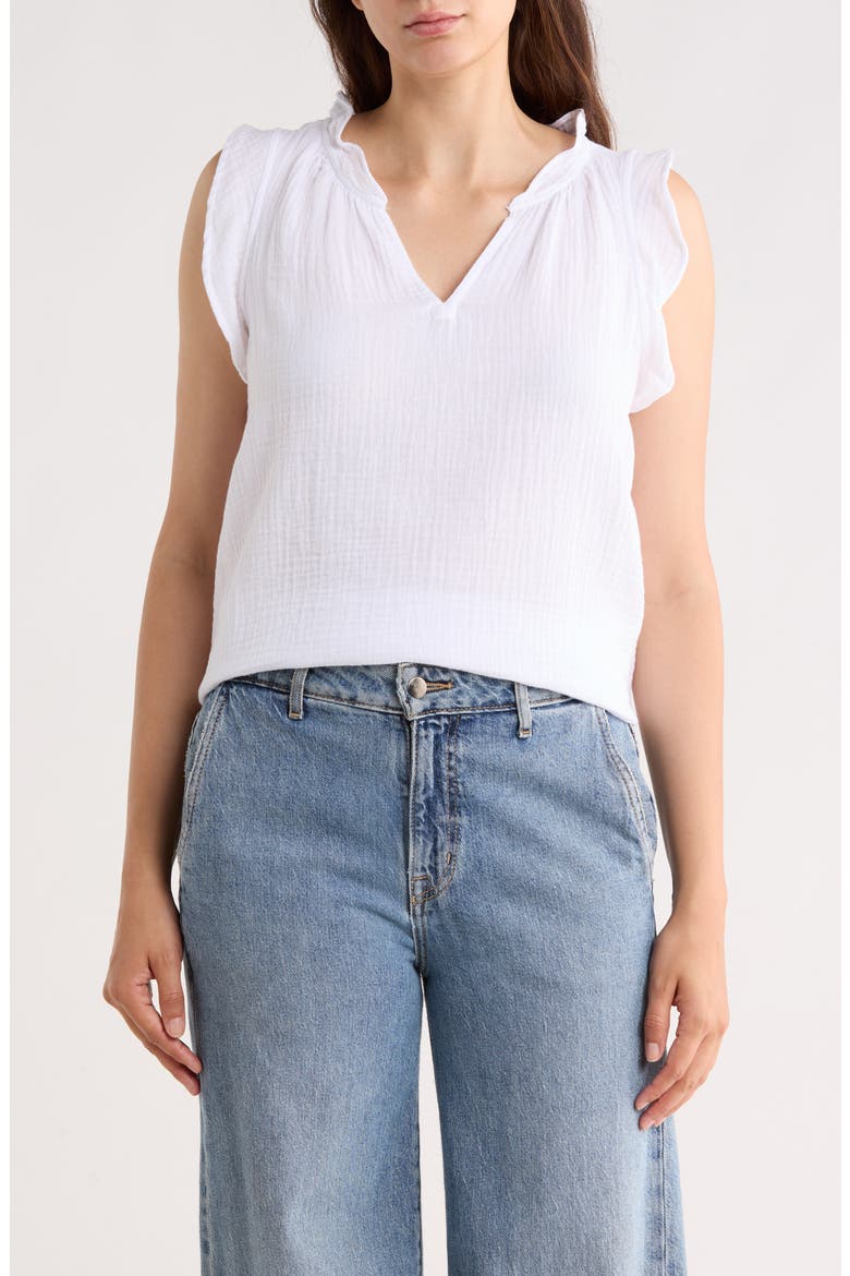 Cotton Gauze Tank, Main, color, WHITE
