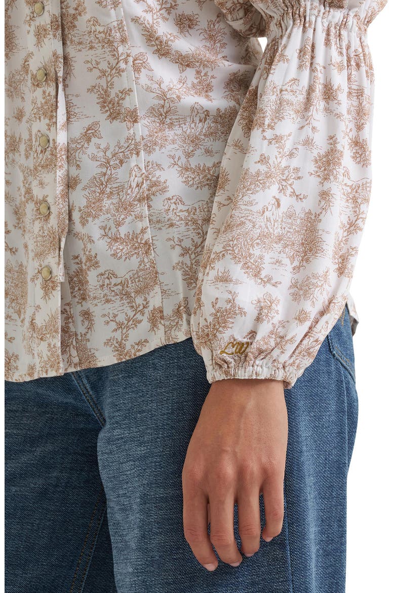 Folk Floral Ruffle Western Shirt, Alternate, color, FOLK FLORAL