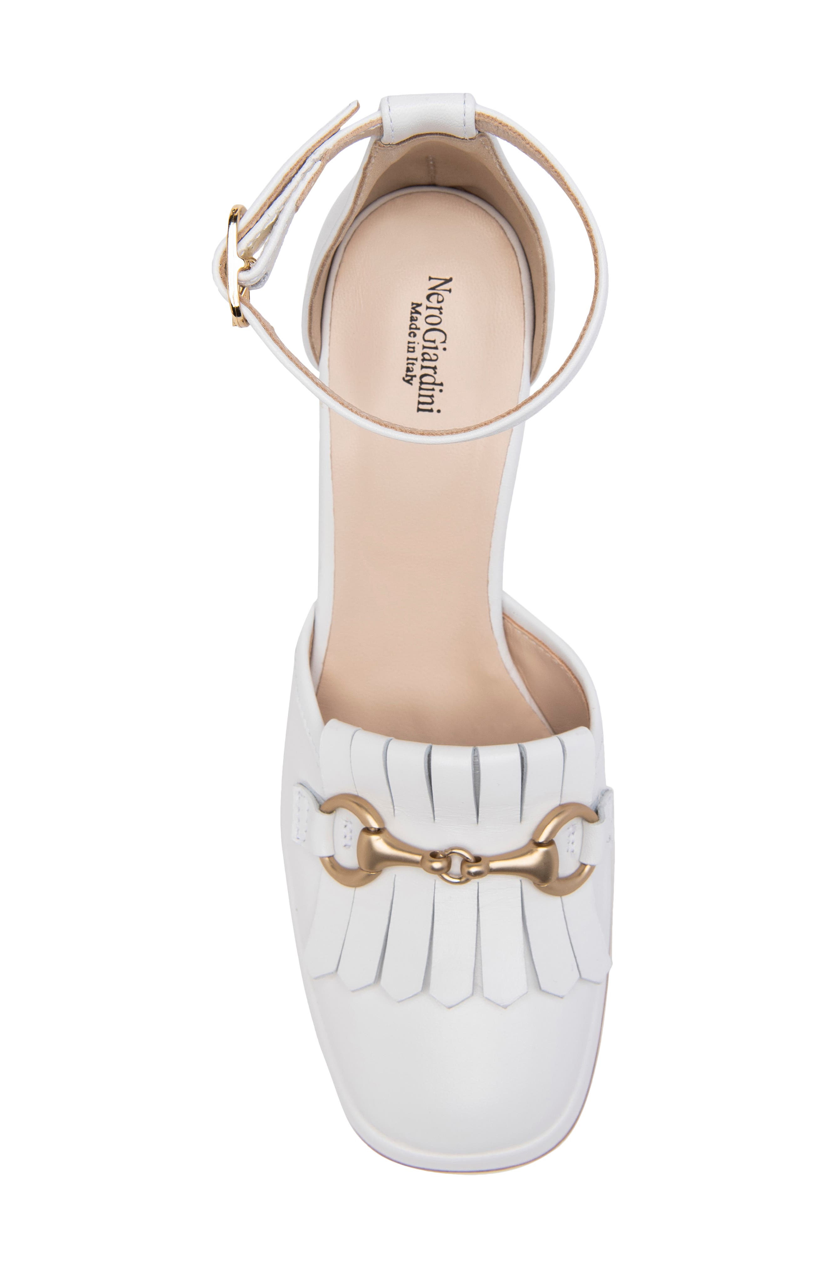 NeroGiardini Kiltie Ankle Strap Platform Pump, Alternate, color, 