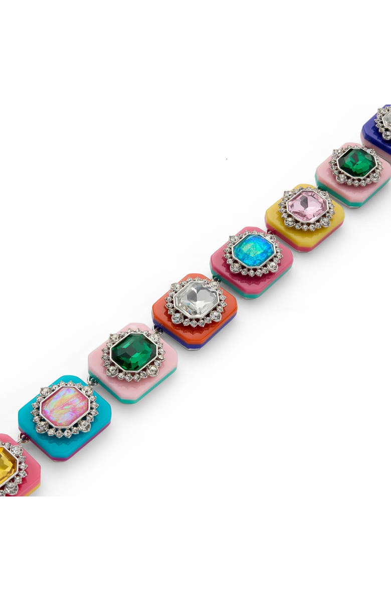 Kurt Geiger London Crystal Resin Square Collar Necklace, Alternate, color,