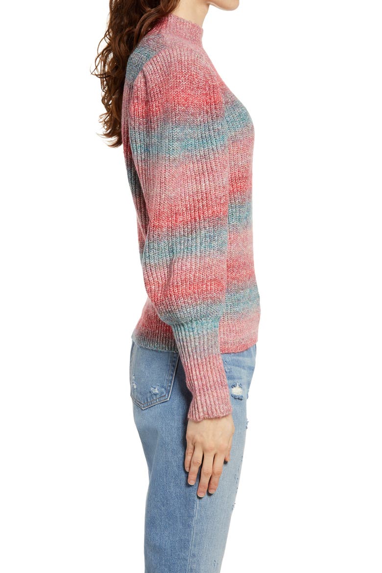Stripe Space Dye Sweater, Alternate, color, RED COUTURE SPACEDYE