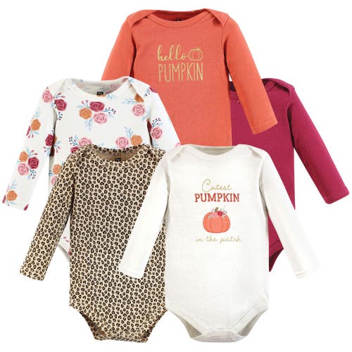 Hudson Baby Soft Cotton Long-sleeve Bodysuits In Multi