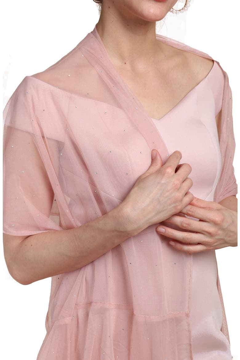 Glamazon Embellished Scarf, Alternate, color, BLUSH