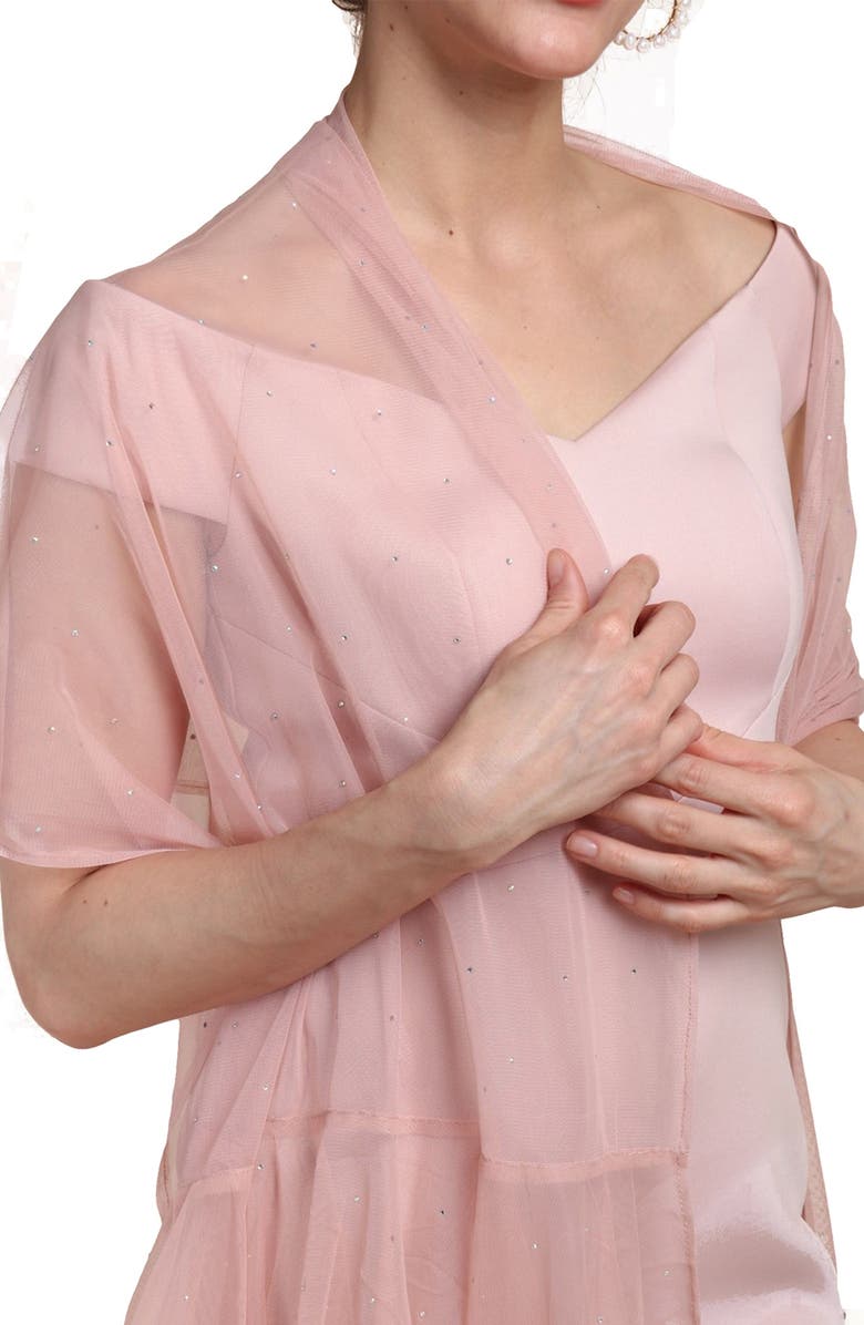 SAACHI Glamazon Embellished Scarf, Alternate, color, Blush