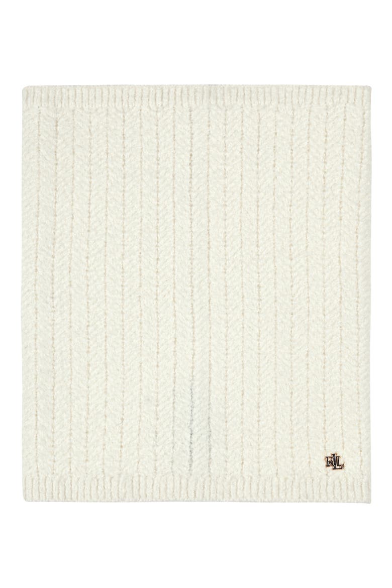 Herringbone Funnel Scarf, Main, color, CREAM