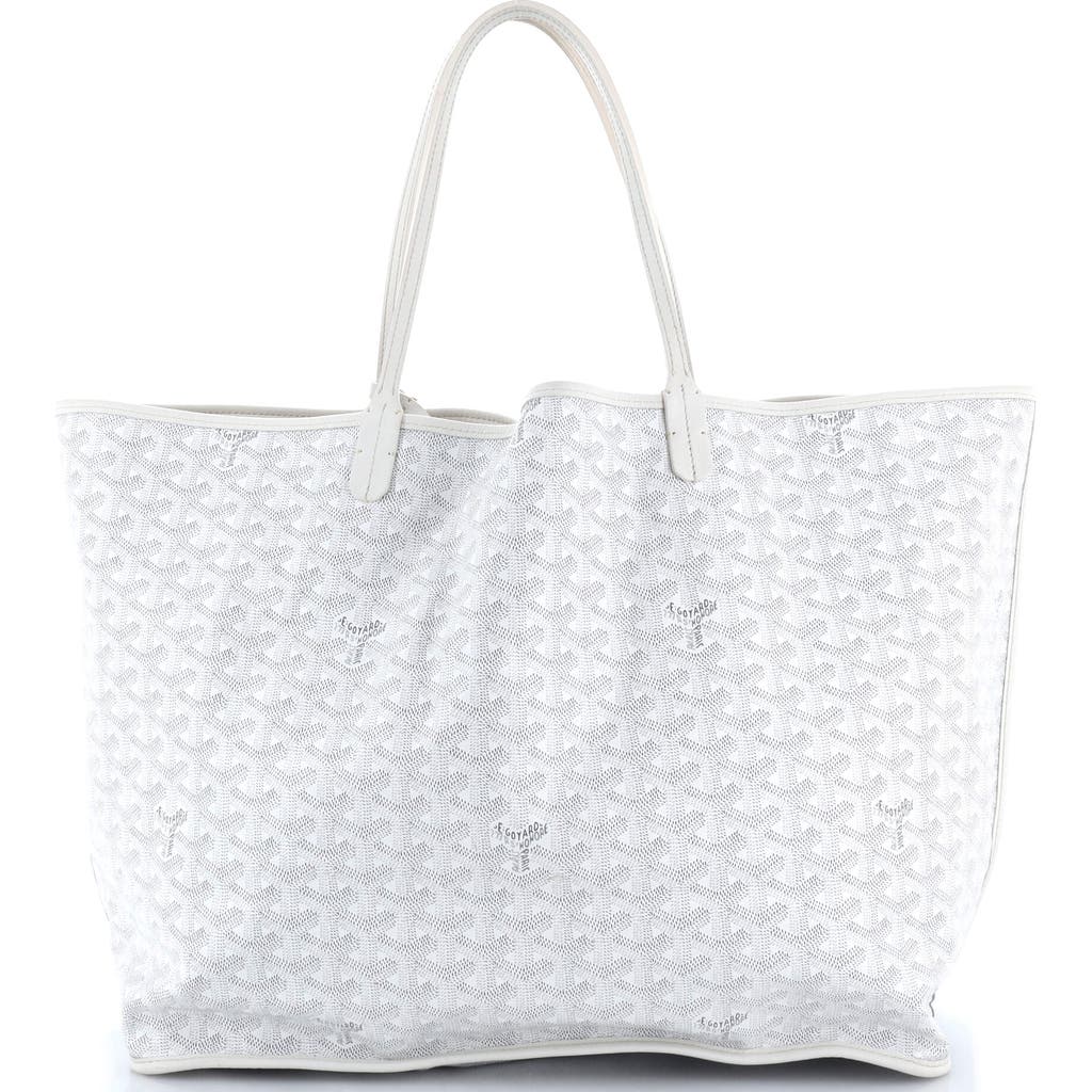 Pre-owned Goyard Goyard Anjou Reversible Tote Coated Canvas Gm In White
