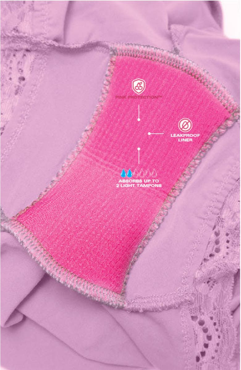 Cheeky Cherry Leakproof Ultra Smooth Lace Romper Liner, Alternate, color, Rosie