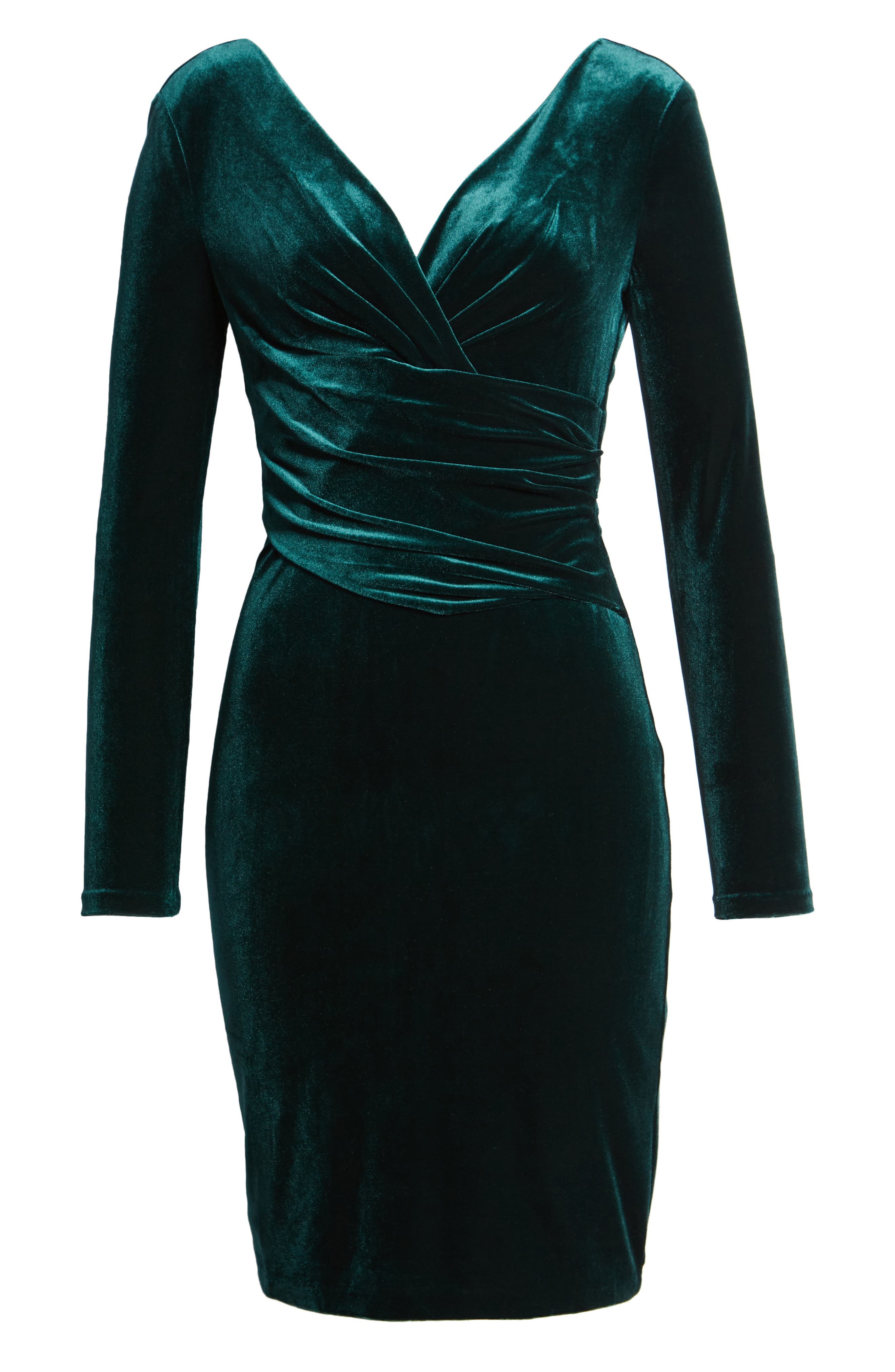 ruched long sleeve velvet body-con dress Ashton Off Shoulder Velvet Long Sleeve Bodycon Dress M / 6-8