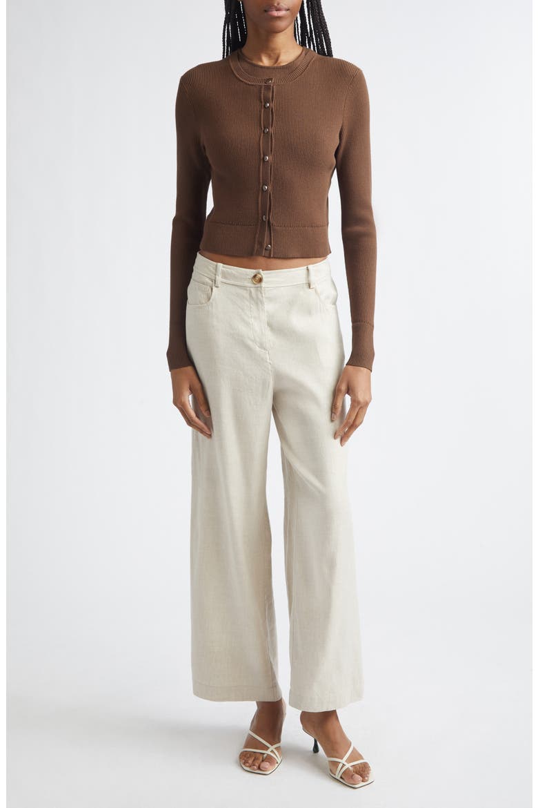 Blaire Linen Blend Wide Leg Pants, Alternate, color, DESERT