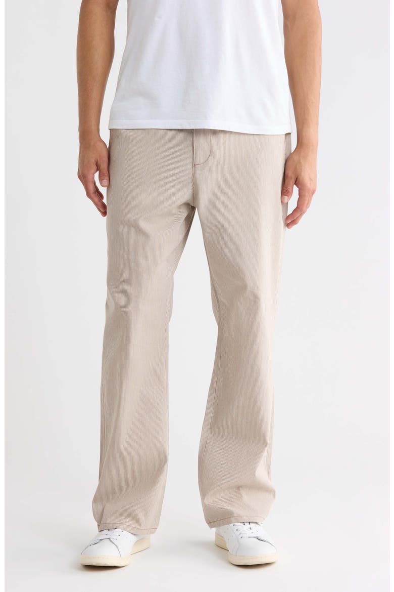 Hicory Stripe Cotton Blend Pants, Main, color, HICKORY BROWN STRIPE