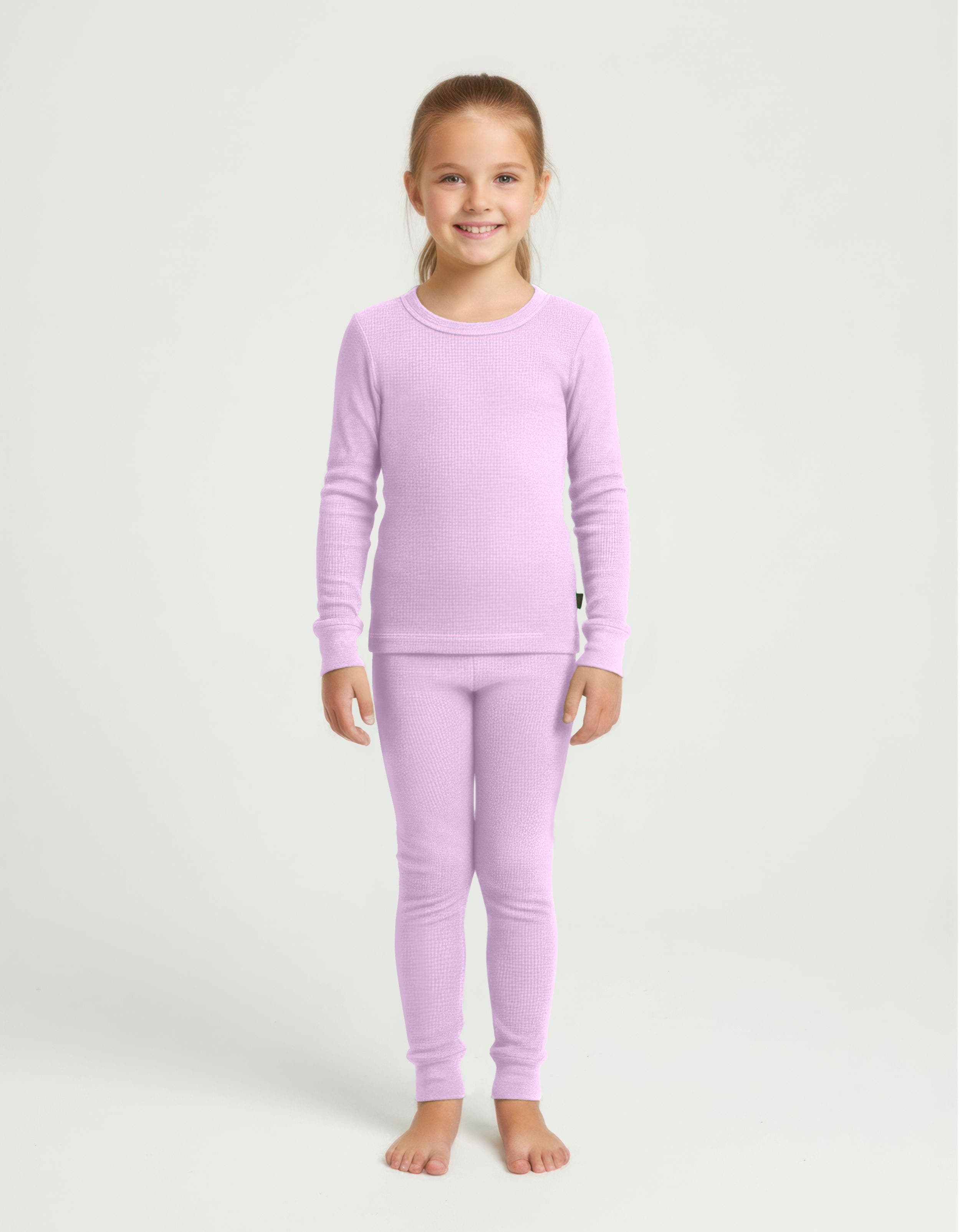 City Threads Kids'  Girls Soft & Cozy Thermal Long Johns 2-piece Set In Purple