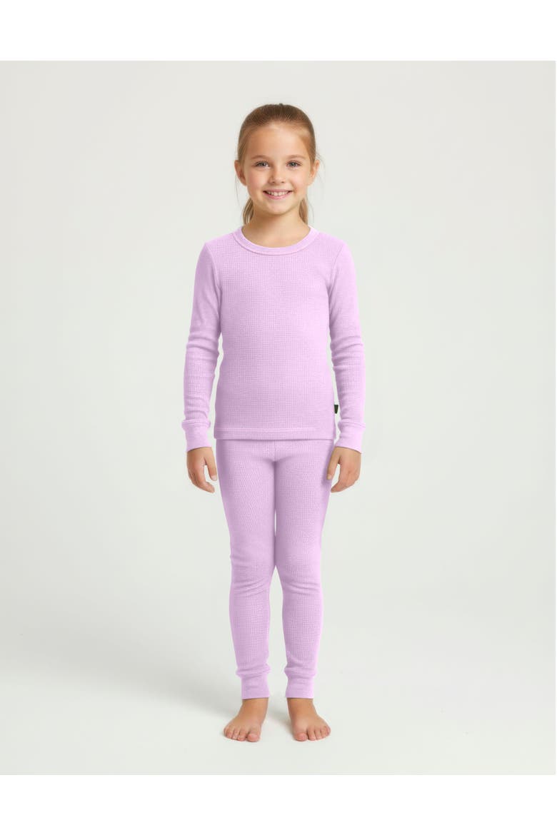 Baby Girls Soft & Cozy Thermal Long Johns 2-Piece Set, Main, color, Lavender