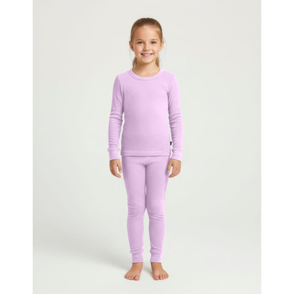 City Threads Kids' Girls Soft & Cozy Thermal Long Johns 2-piece Set In Purple