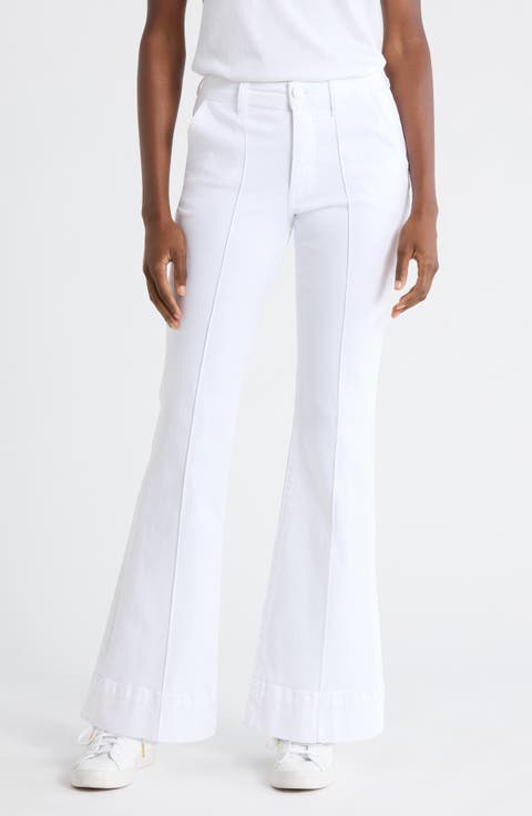 Stella High Waist Flare Pants (Optic White)