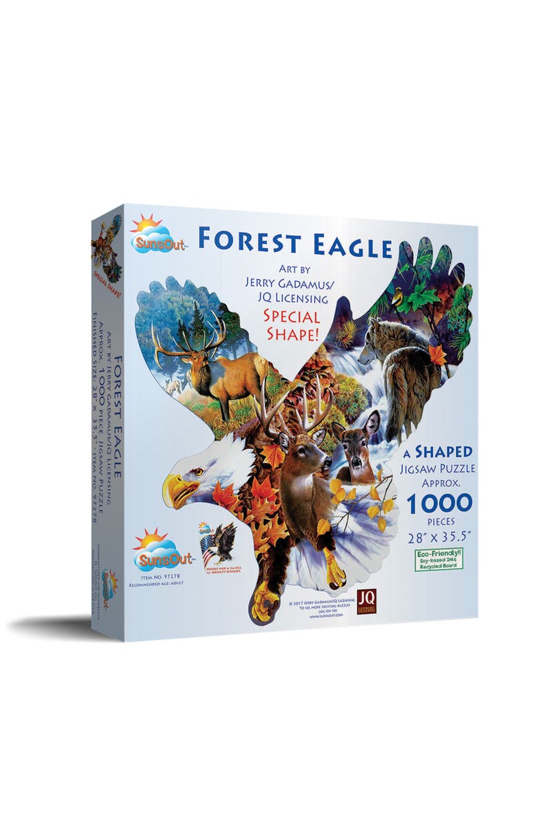 Sunsout Forest Eagle 1000 piece Jigsaw Puzzle for Adults Special Shape, Main, color, Multicolor