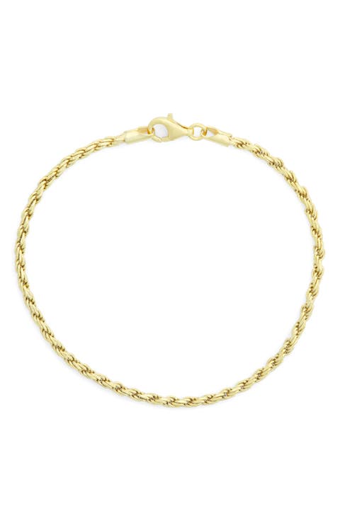 Sterling Silver Rope Chain Bracelet