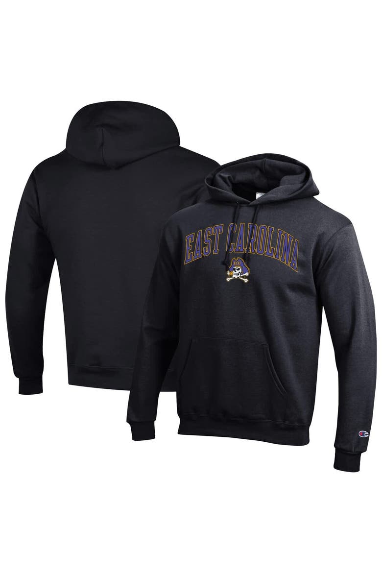 Men's Champion  Black ECU Pirates Arch Over Logo Pullover Hoodie, Main, color, Black