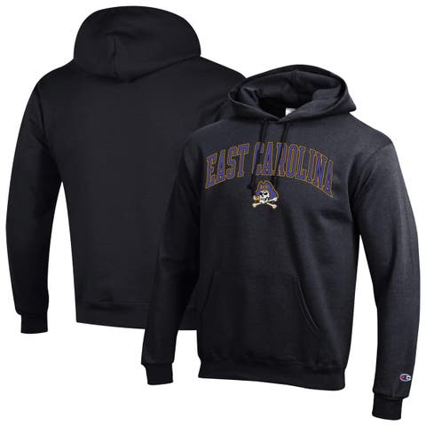 Men's Champion  Black ECU Pirates Arch Over Logo Pullover Hoodie