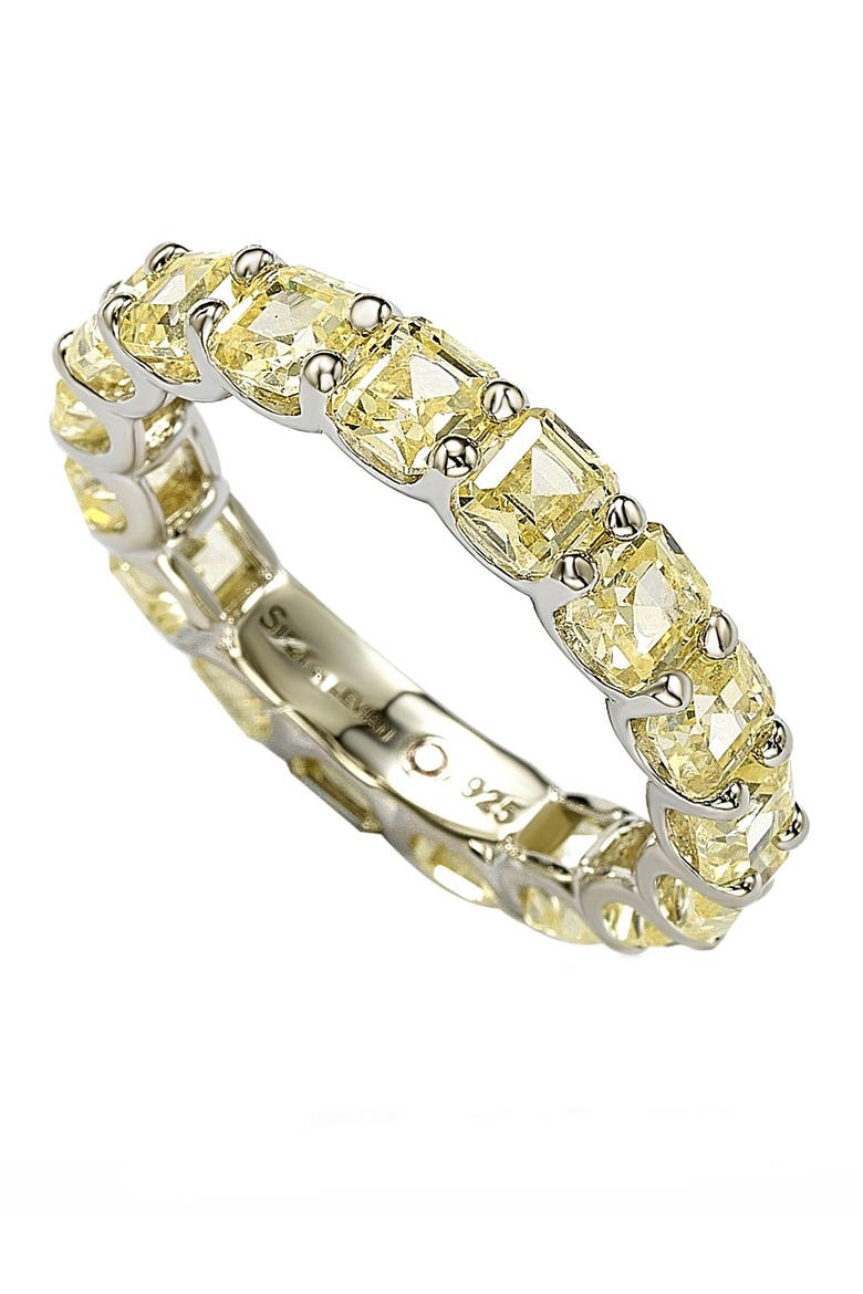 Cubic Zirconia Modern Eternity Band Ring, Alternate, color, YELLOW