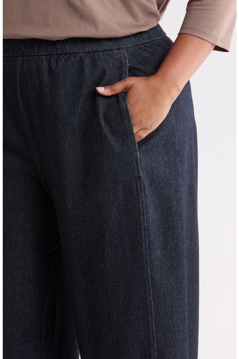 Organic Cotton Stretch Ankle Lantern Pants, Alternate, color, DARK WASH