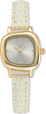Ettika Wavy Snakeskin Embossed Leather Strap Watch