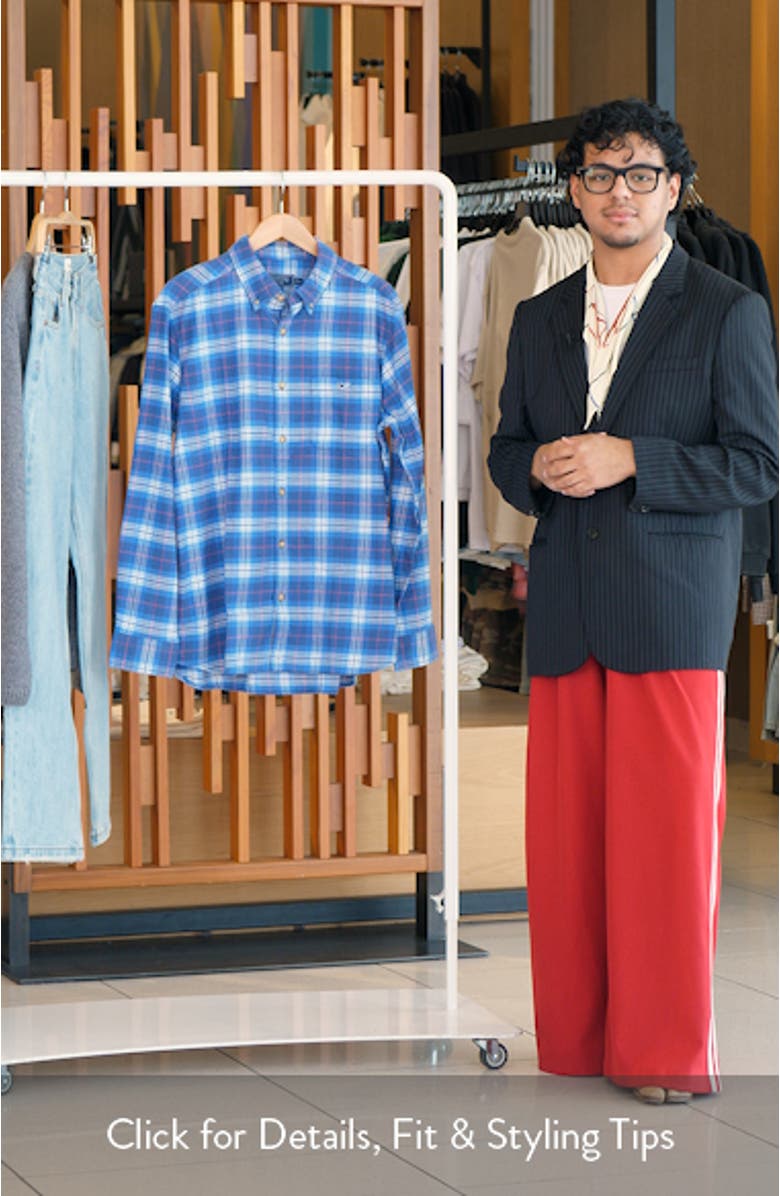 Muskeget Plaid Cotton Flannel Button-Down Shirt, sales video thumbnail