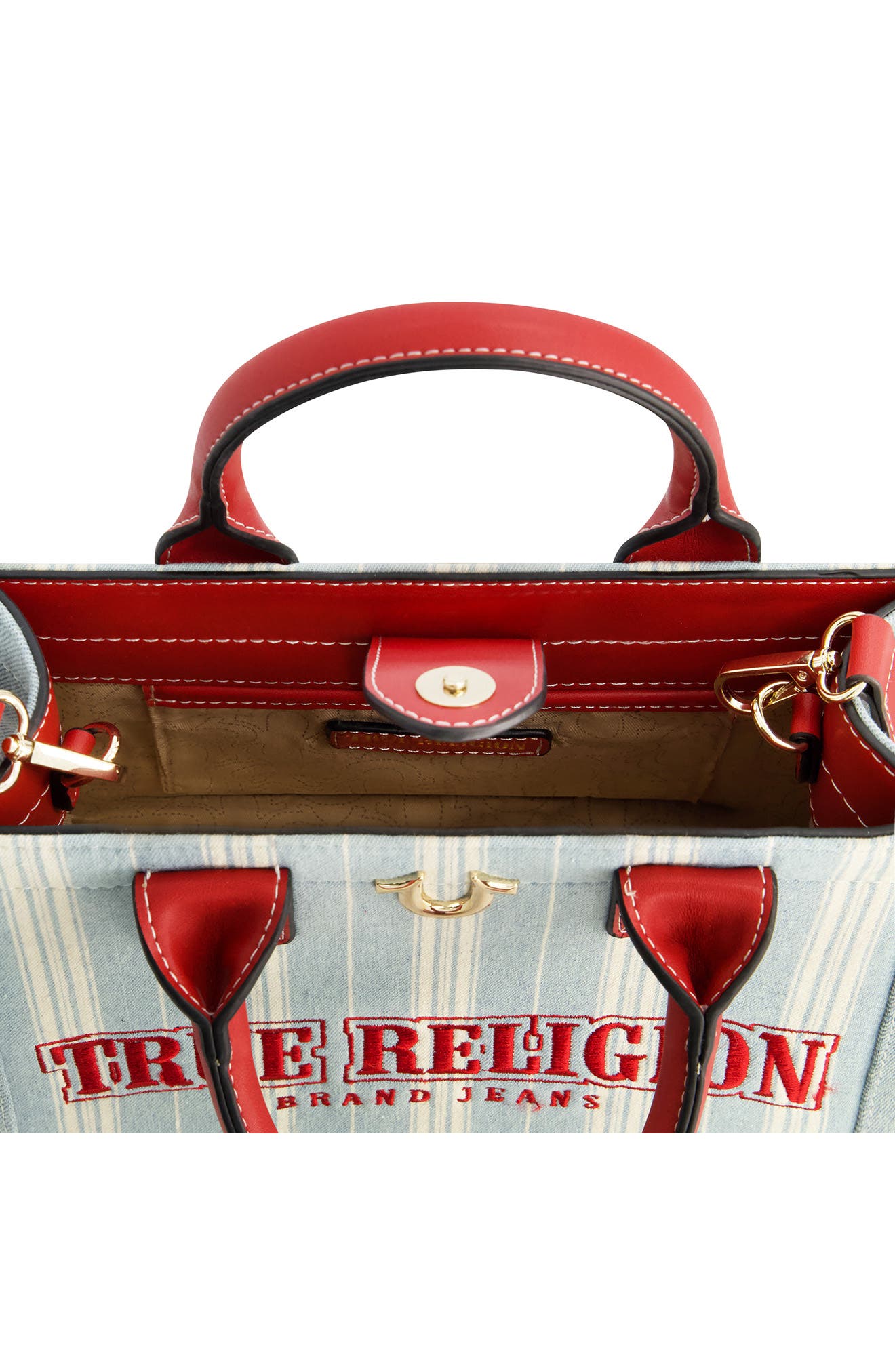 Denim Stripe Modern Tote, Alternate, color, DENIM