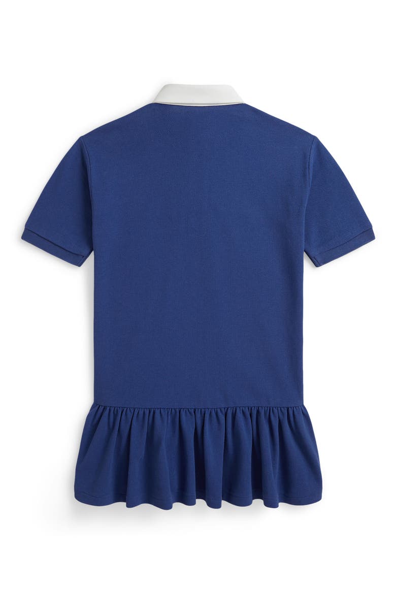 Kids' Cotton Piqué Polo Dress, Alternate, color, BLUE
