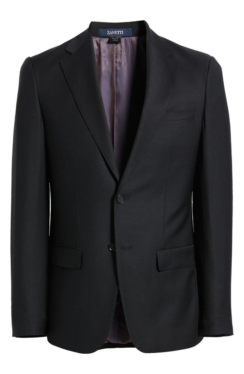 ZANETTI Matteo Slim Fit Black Wool Sport Coat, Alternate, color, Black