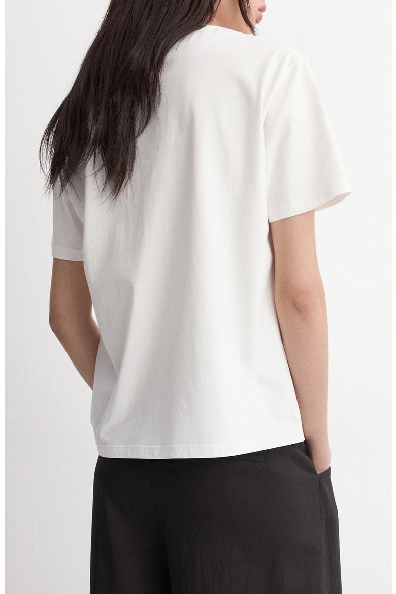Floral Embroidered Cotton T-Shirt, Alternate, color, OFF WHITE