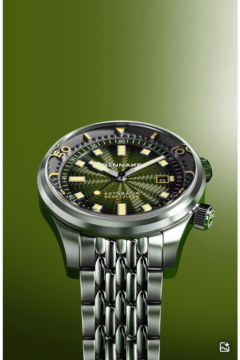 Bradner Automatic Bracelet Watch, 42mm, Alternate, color, GREEN