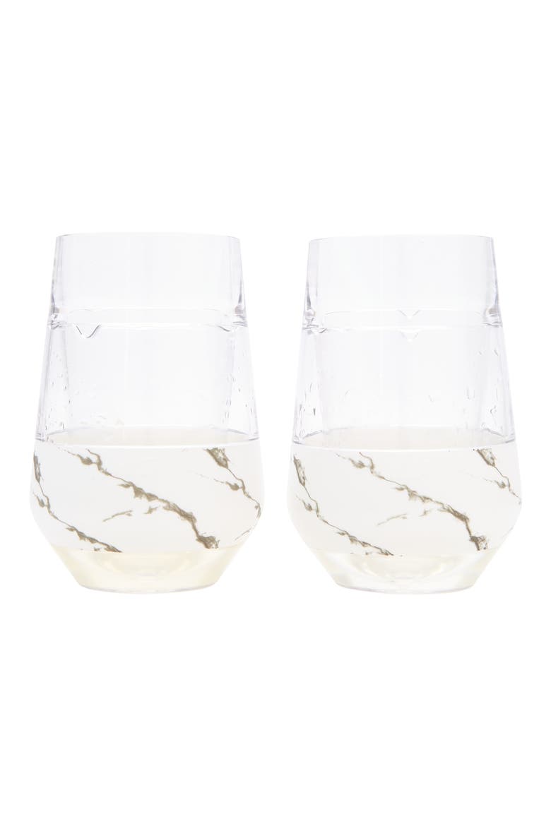 Wine FREEZE XL Cooling Cup Set of 2, Main, color, MARBLE
