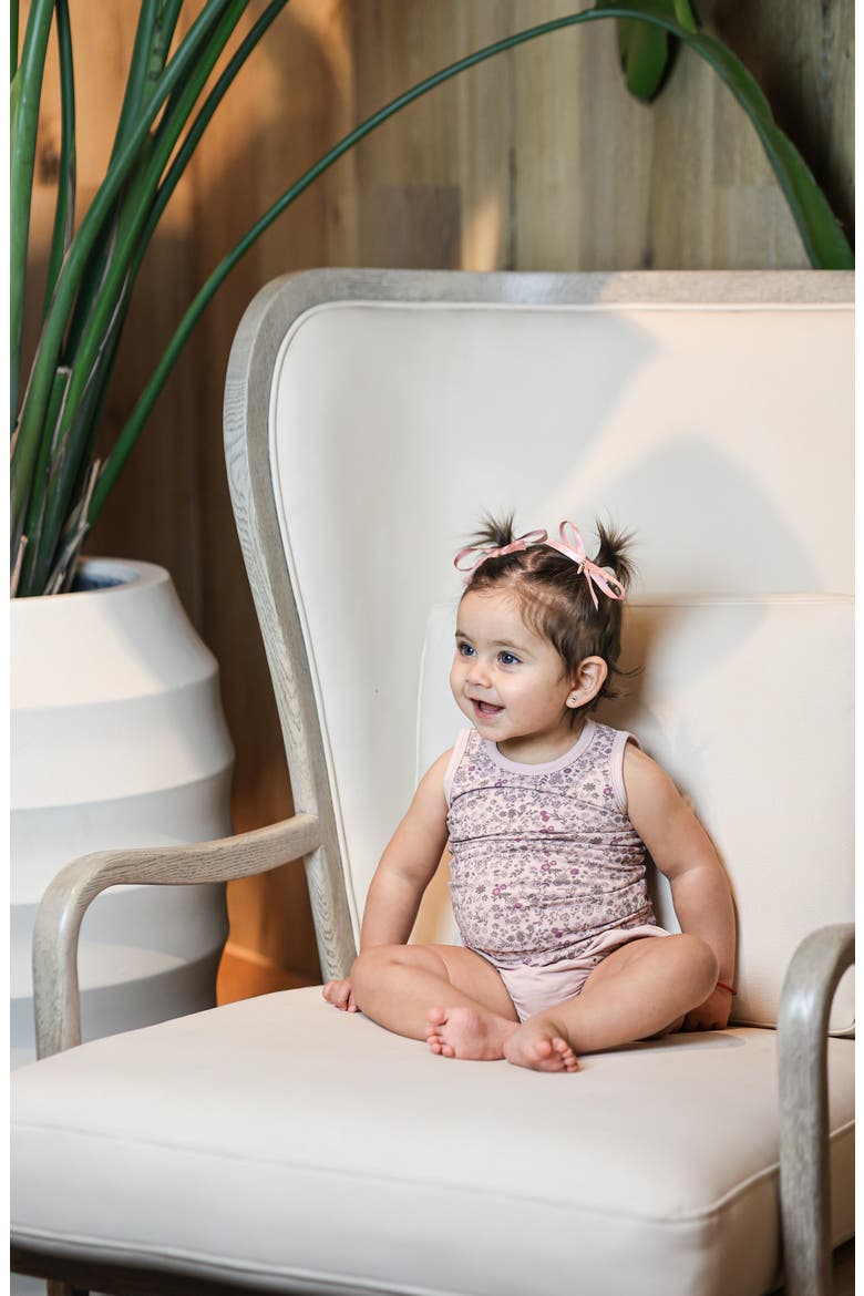 Kids' Elegant Floral Cotton Blend Tank Top & Bloomers Set, Alternate, color, MAUVE