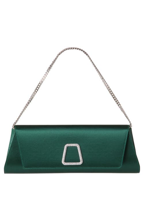 Shop Akris Small Anouk East/west Silk Satin Clutch In 505 Jade