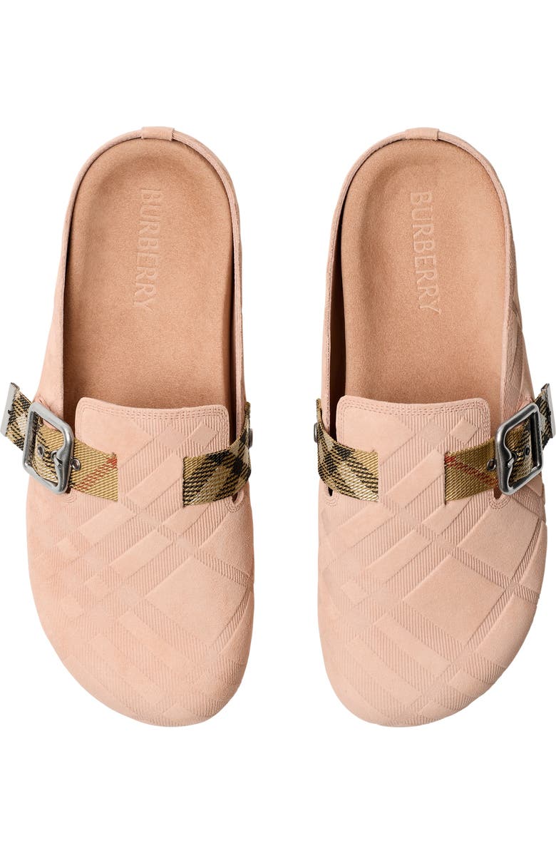 Burberry Check Suede Urchin Clogs, Alternate, color,